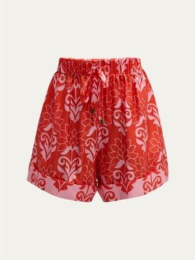 Figue 100% Silk Floral Shorts